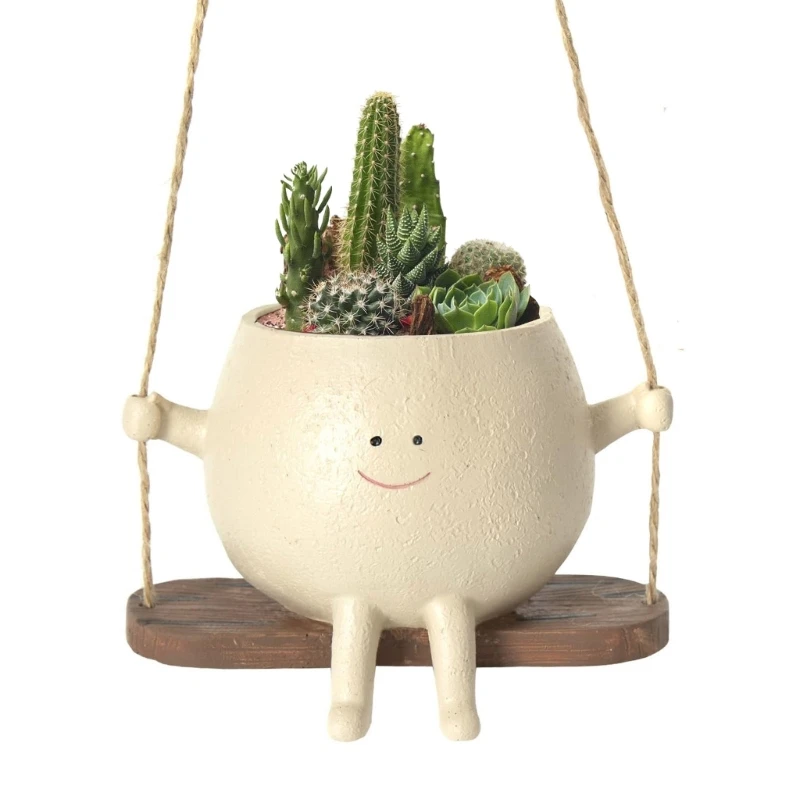 

Swing Faces Planter Pot Hanging Head Planter Resin Plant Pot for Indoor Outdoor Plant Succulent Pots Unique Faces Drop shipping