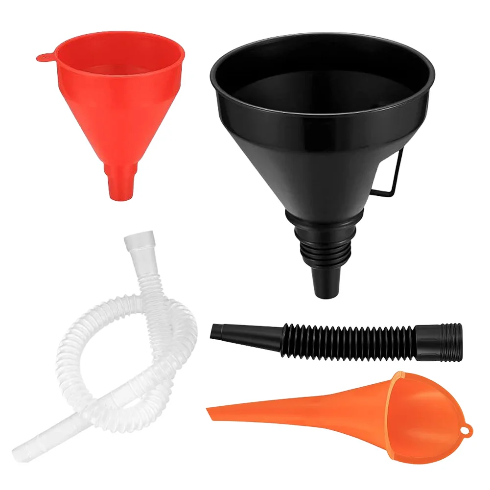 

Petrol Long Stem Funnel Engine Oil Filling Funnel Set with Filter Gasoline Oil Fill Universal Tool for Motorcycle Car Automobile