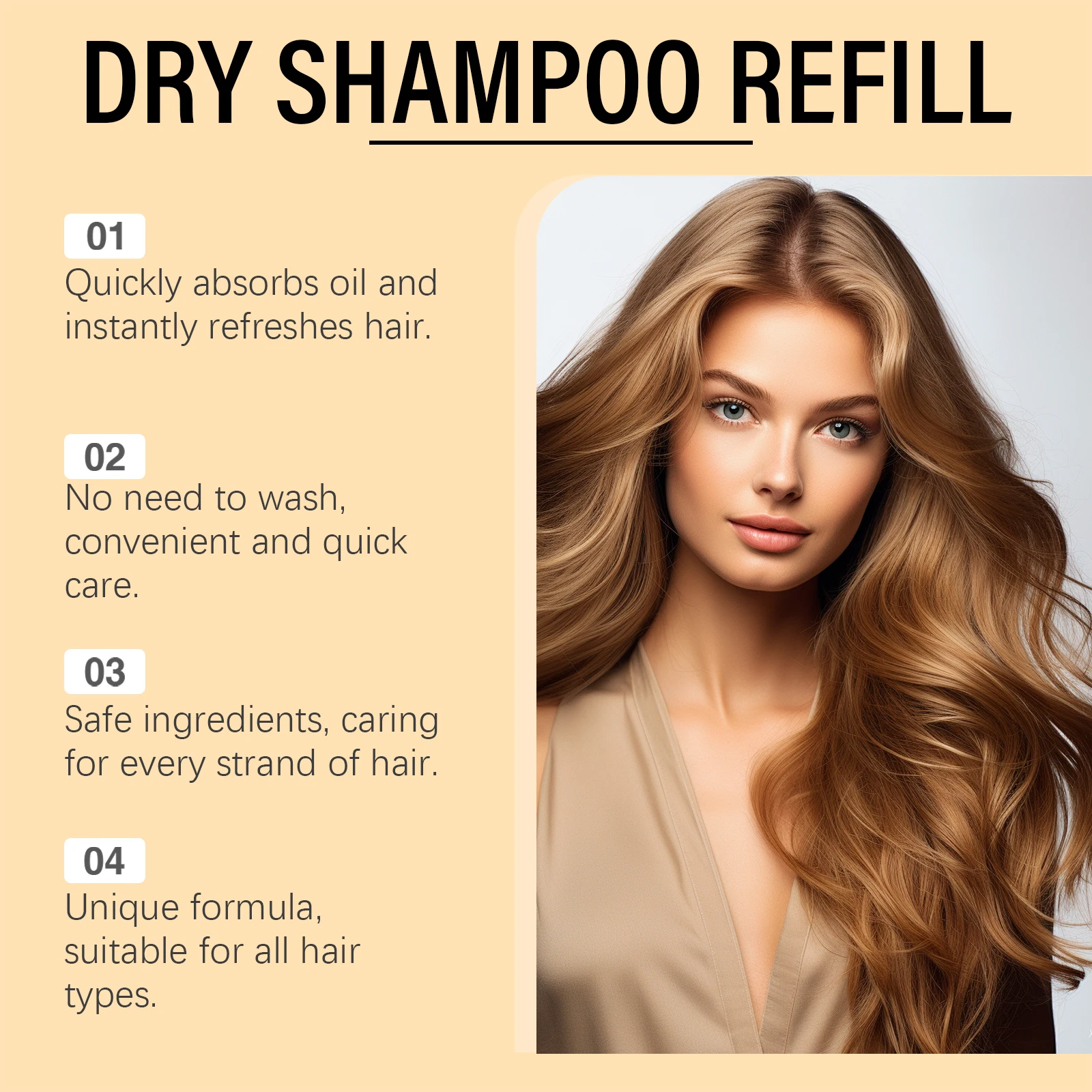 Biologische droogshampoo Poeder Navulling voor haar Luie shampoo Oliecontrole Direct verhoging van het haarvolume Voedend droogshampoopoeder