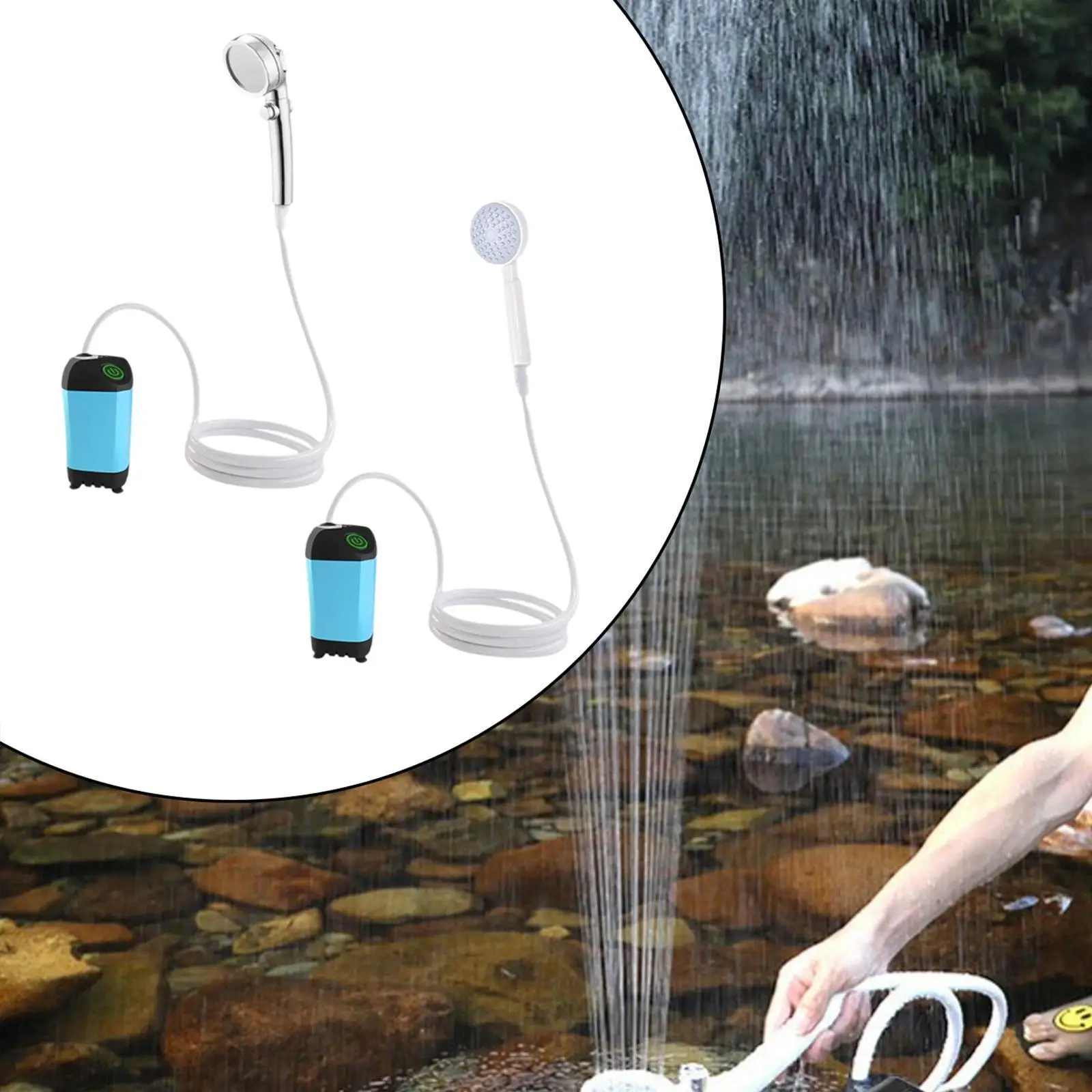 Portable Shower Pump Rechargeable Handheld 4500mAh Battery Powered Outdoor Shower for Pet Cleaning Bathing RV Travel Backpacking