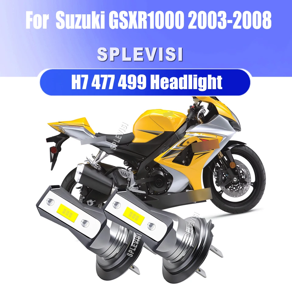 12v H7 45W LED Headlight Lamps  -  Stable & Long-Lasting Performance Fits For Suzuki GSXR1000 2003 2004 2005 2006 2007 2008