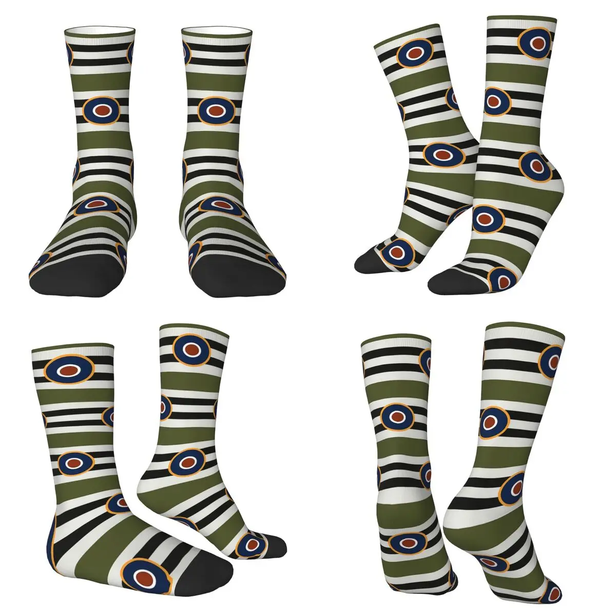 

D-Day в полоску с RAF круглые носки Harajuku, впитывающие пот чулки, аксессуары, длинные носки для унисекс, рождественские подарки