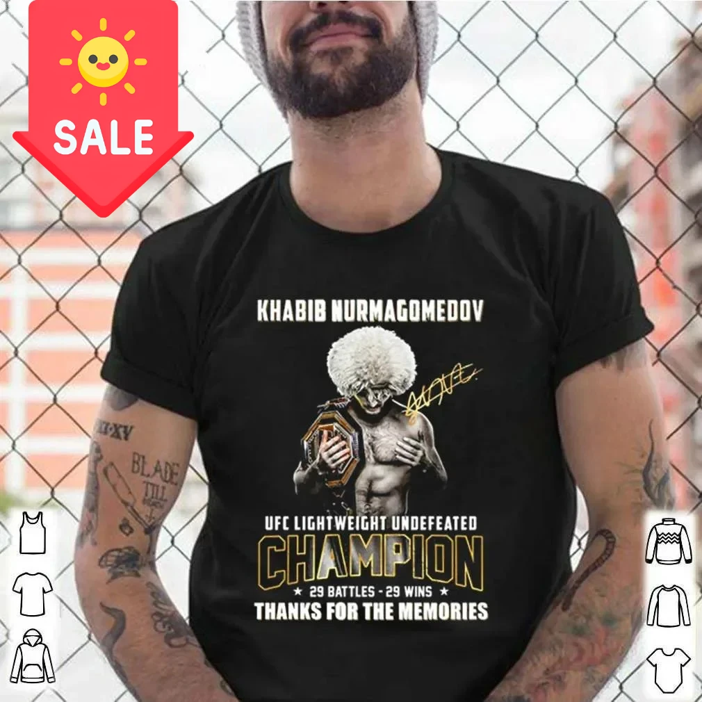 Light Weight  Undefeated Khabib Nurmagomedov T-Shirt 100% Cotton O-Neck Short Sleeve Casual Mens T-shirt Size S-3XL