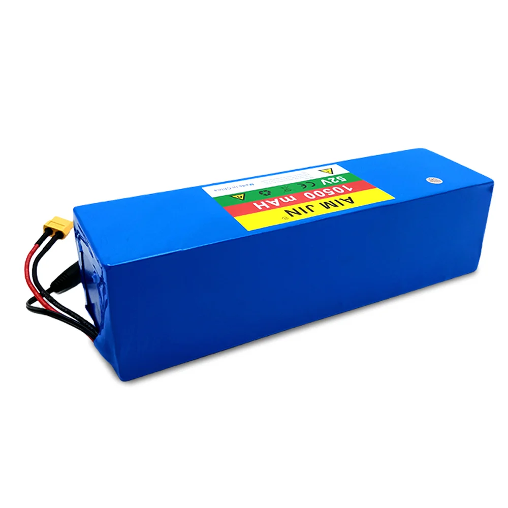 18650 52V 10500mah14S3P Lithium Battery Pack 52V  1500W electric bicycle battery Built in  BMS， T plug and DC plug