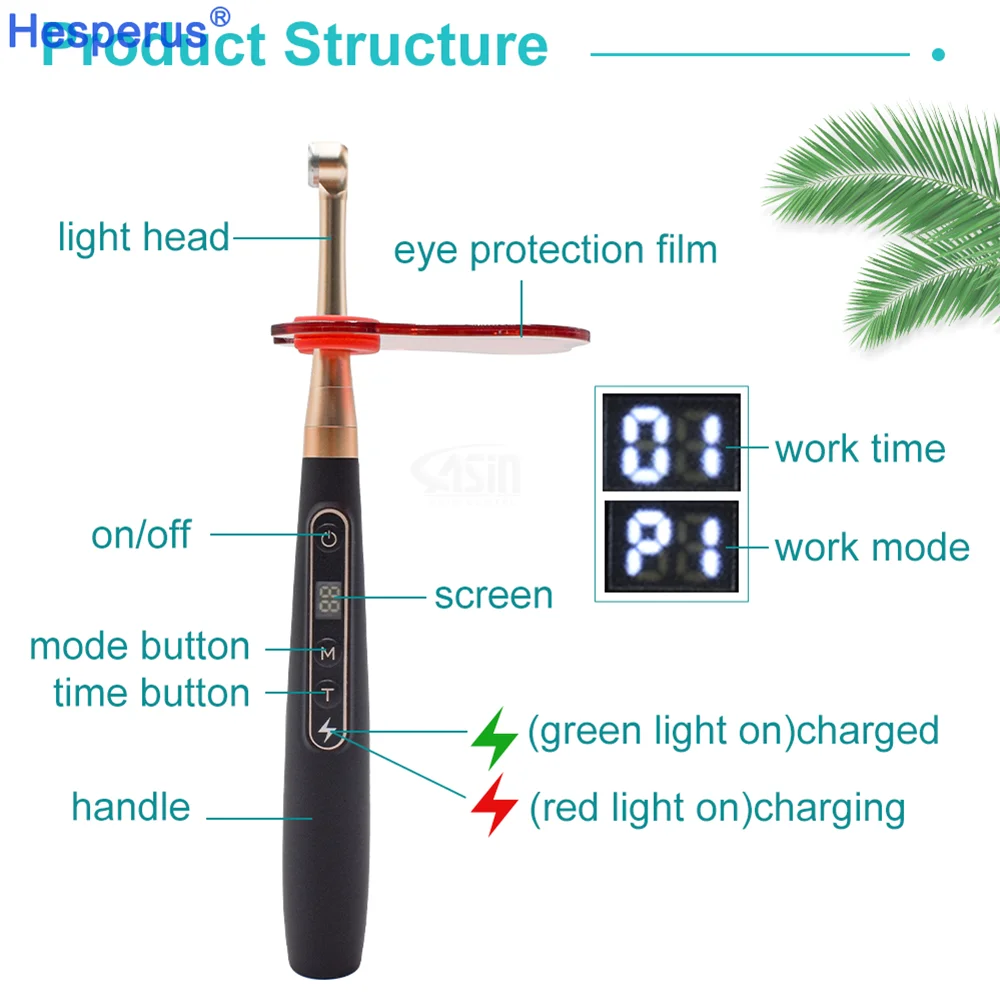 2 in 1 Dent al 1S Wireless Curing Light Dentist Cordless LED Cure Lamp With Caries Detection function den tistry Instruments too