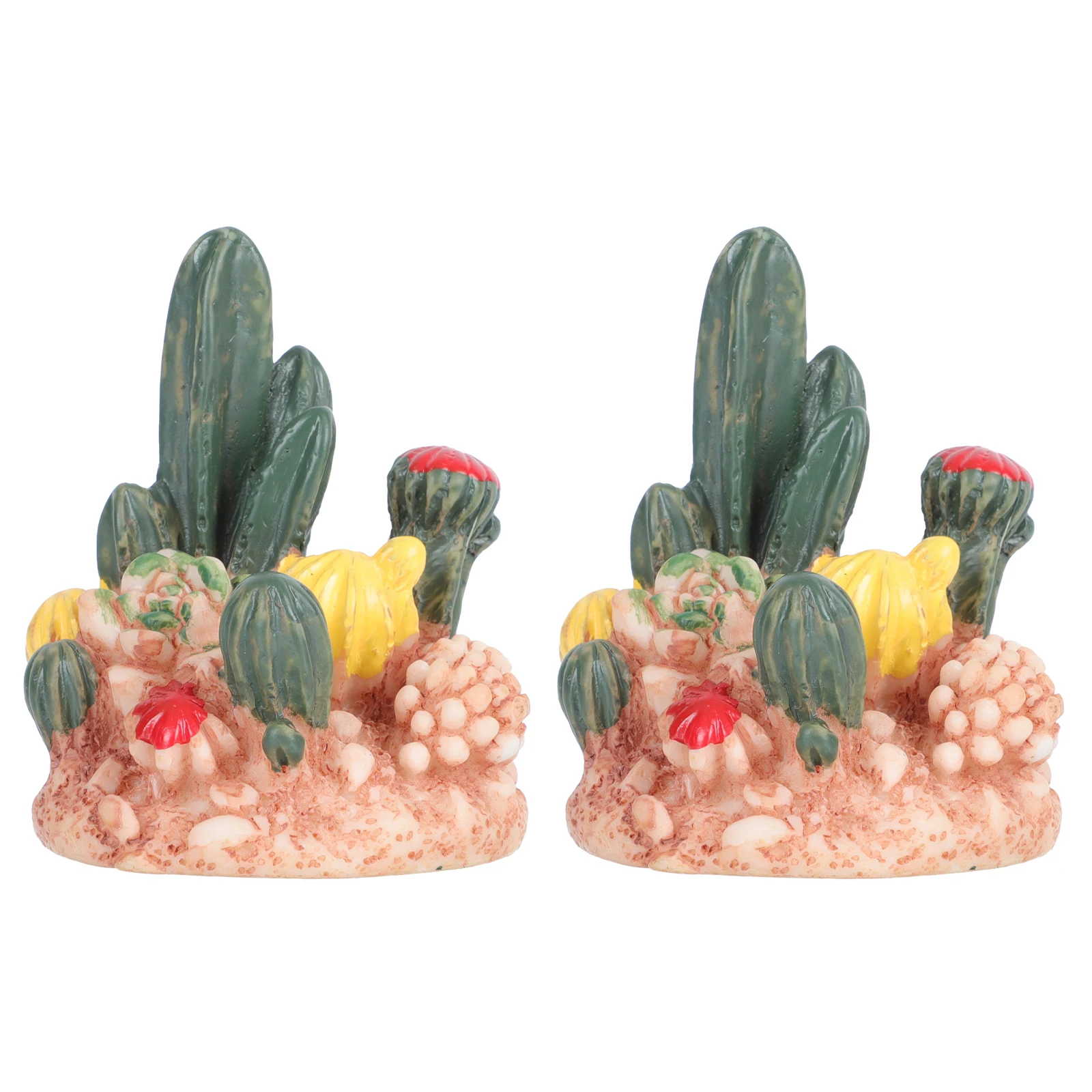 

2PCS Mini Plants Ornament Resin Small Succulents Model Micro Landscape Decor Simulated Plants Craft Garden Accessories Balcony