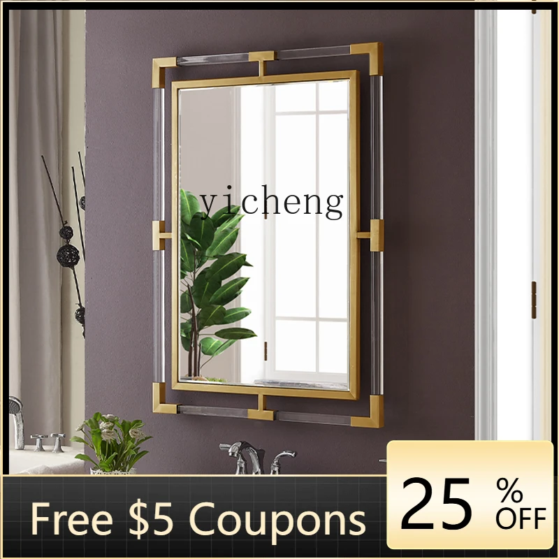 

H24 wall decoration household square bathroom wall mirror living room wall mirror