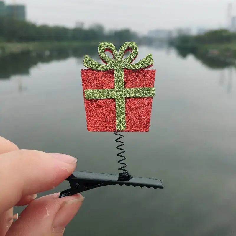 1pc dos desenhos animados natal grampos de cabelo meninas festa de natal presilhas de cabelo papai noel grampo de cabelo crianças meninas acessórios para o cabelo