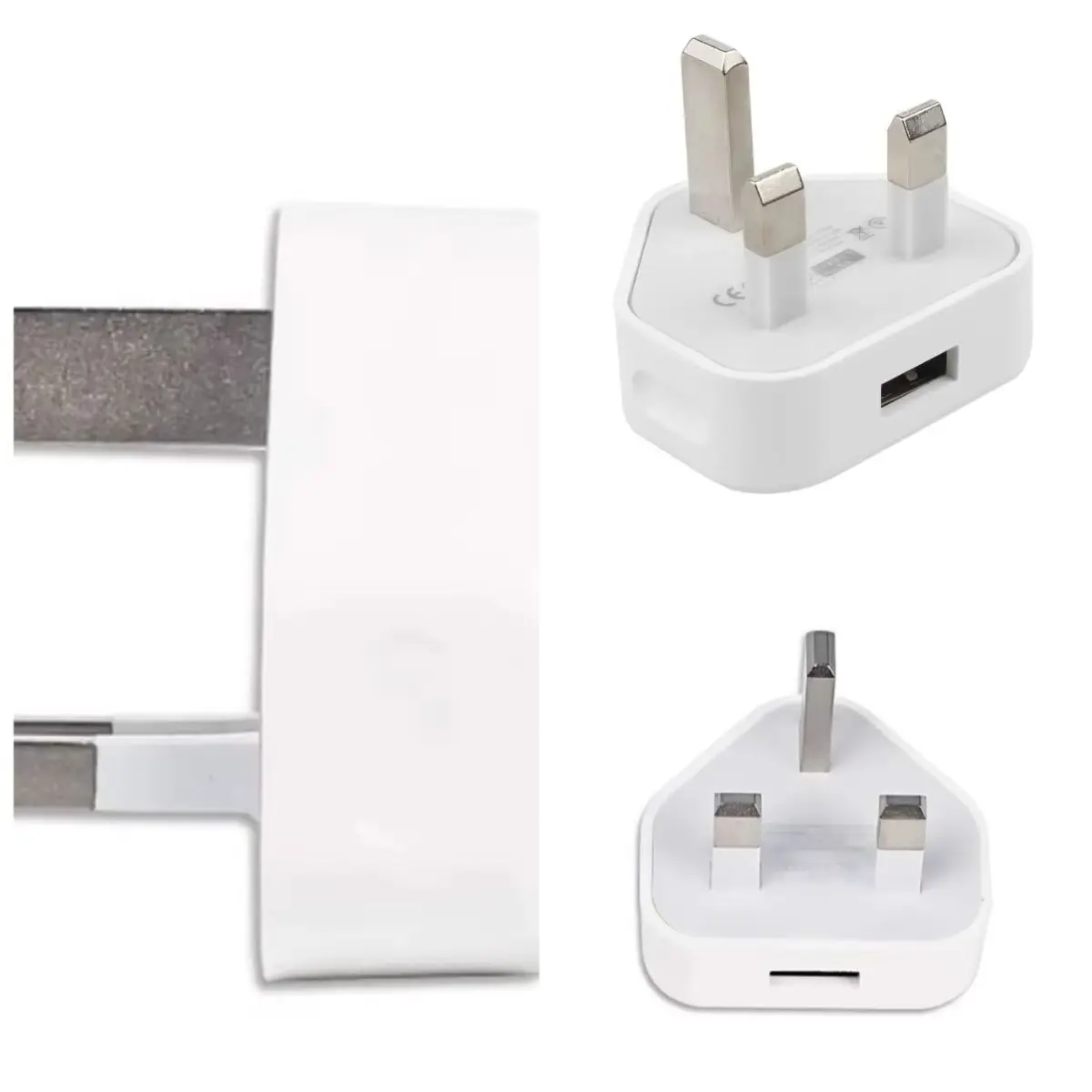 

200pcs White UK 3 Pin Plug Home Wall USB Charger 5V 1A Travel Power Adapter Charging for iPhone Samsung Mobile Smart Phone
