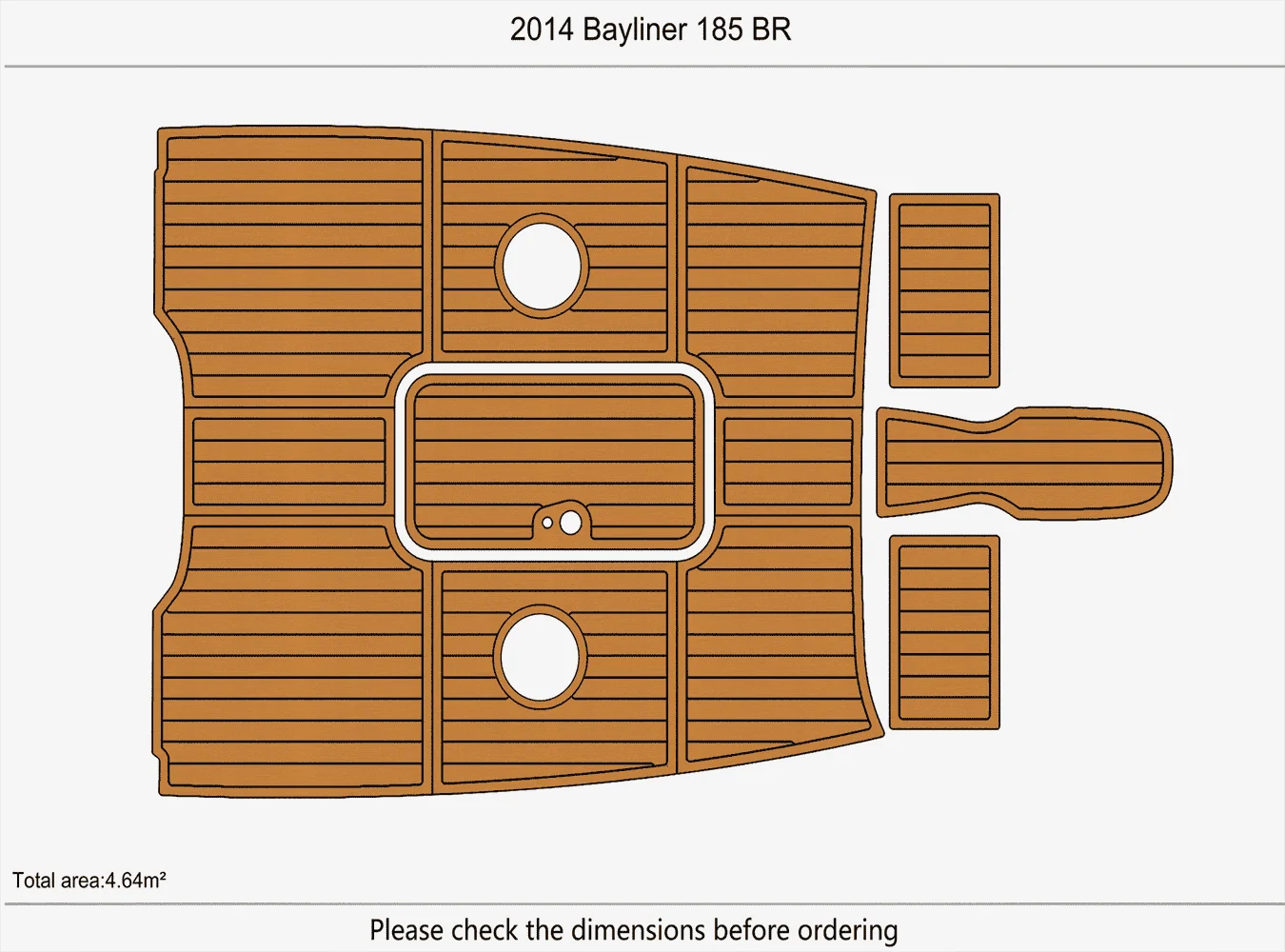 

2014 Bayliner 185 BR Морская тиковая колода из пены EVA Пол для лодок