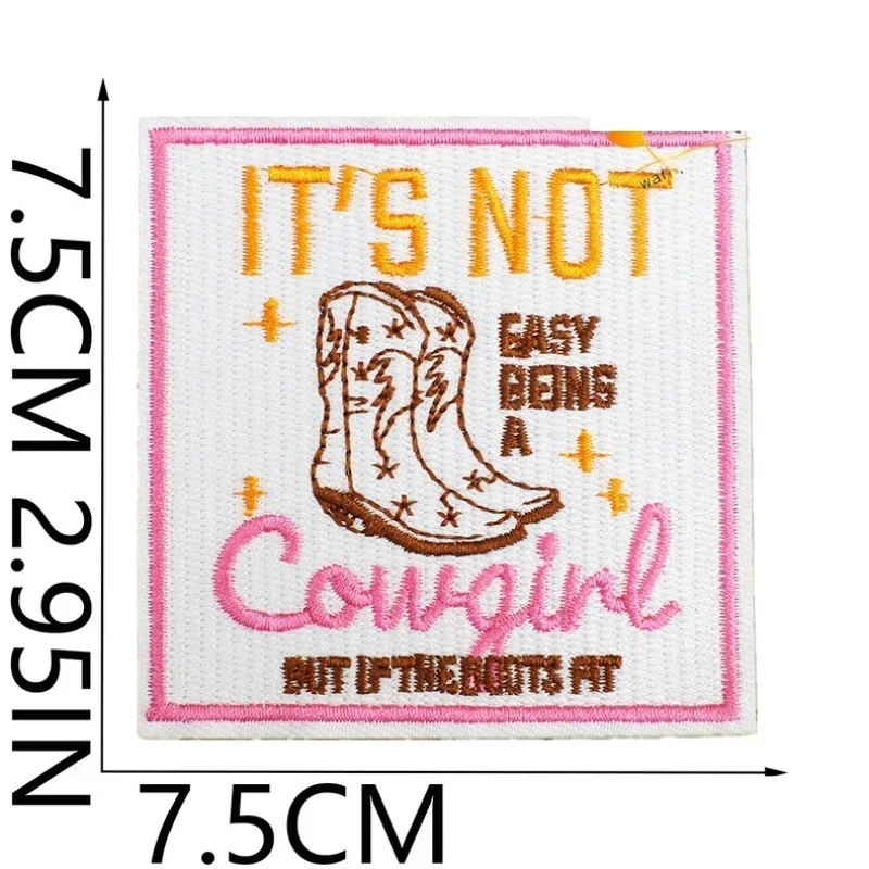 

Double Gun Girl Western Cowboy Embroidery Cloth Sticker Bag Decorative Horse Boots Computer Embroidery Chapter Boy