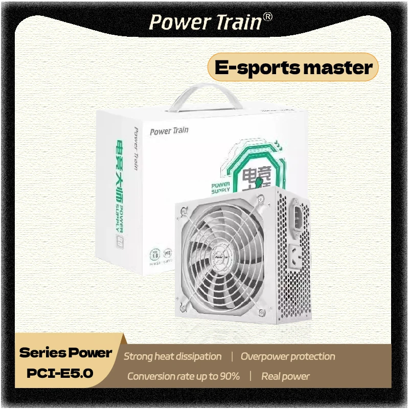 

Блок питания для ПК POWER TRAIN с белым рейтингом 500 Вт, 600 Вт, 750 Вт, 850 Вт, 120 мм, вентилятор, 220 В, ATX, блок питания для настольного компьютера для BTC
