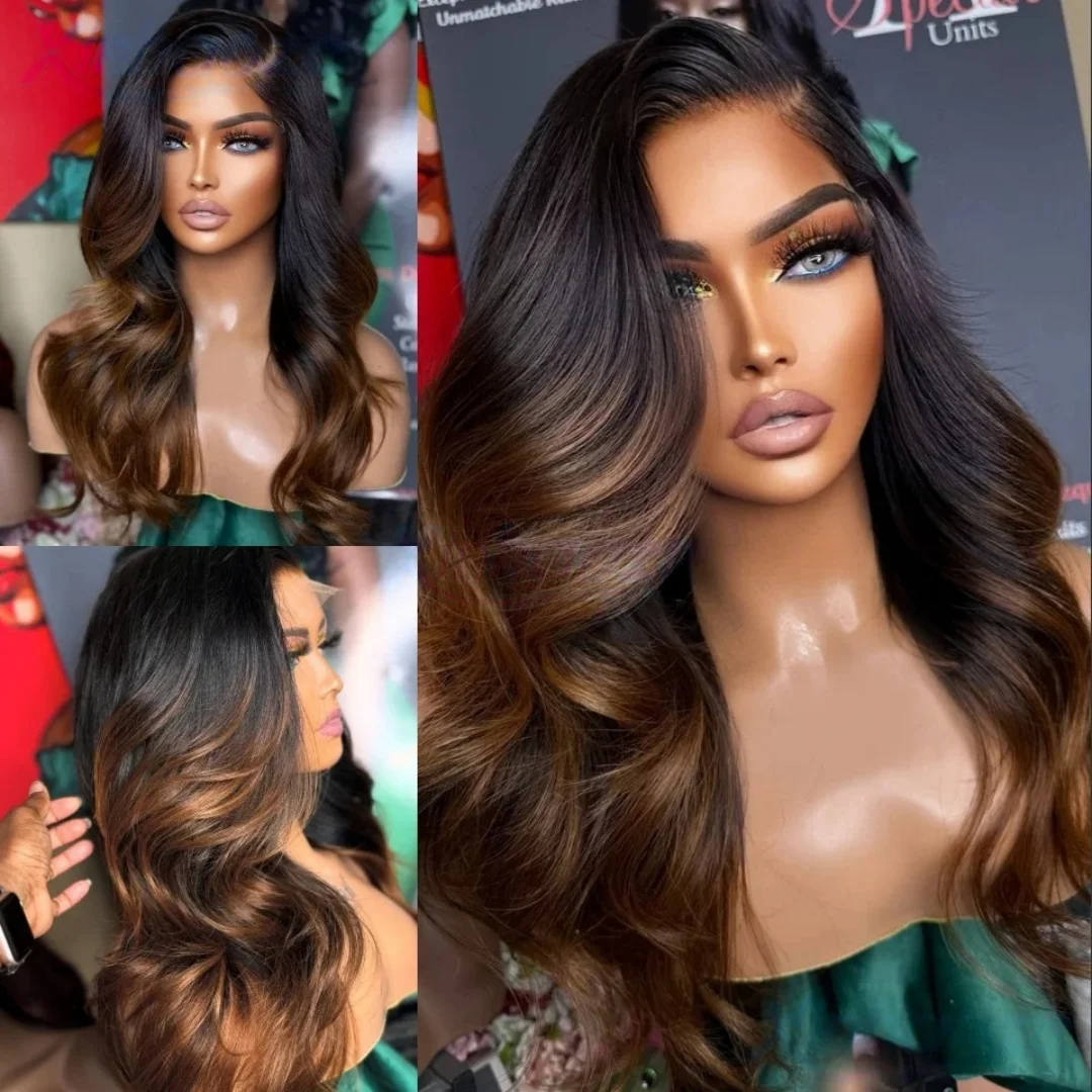

Brown Highlight Glueless 24 Inch Body Wave 5x5 Silk Base Jewish Human Hair Wig with Baby Hair HD Lace European Hair Preplucked