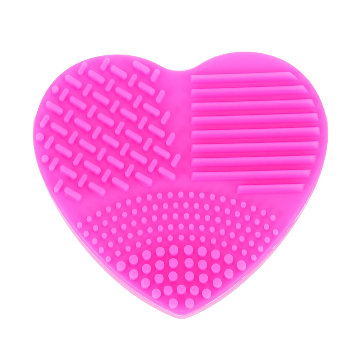 Tampone per lavaggio in silicone a forma di cuore rosa rossa per strumento per la pulizia dei pennelli per trucco Spazzole per il viso e gli occhi Tappetino per la pulizia Scrubber