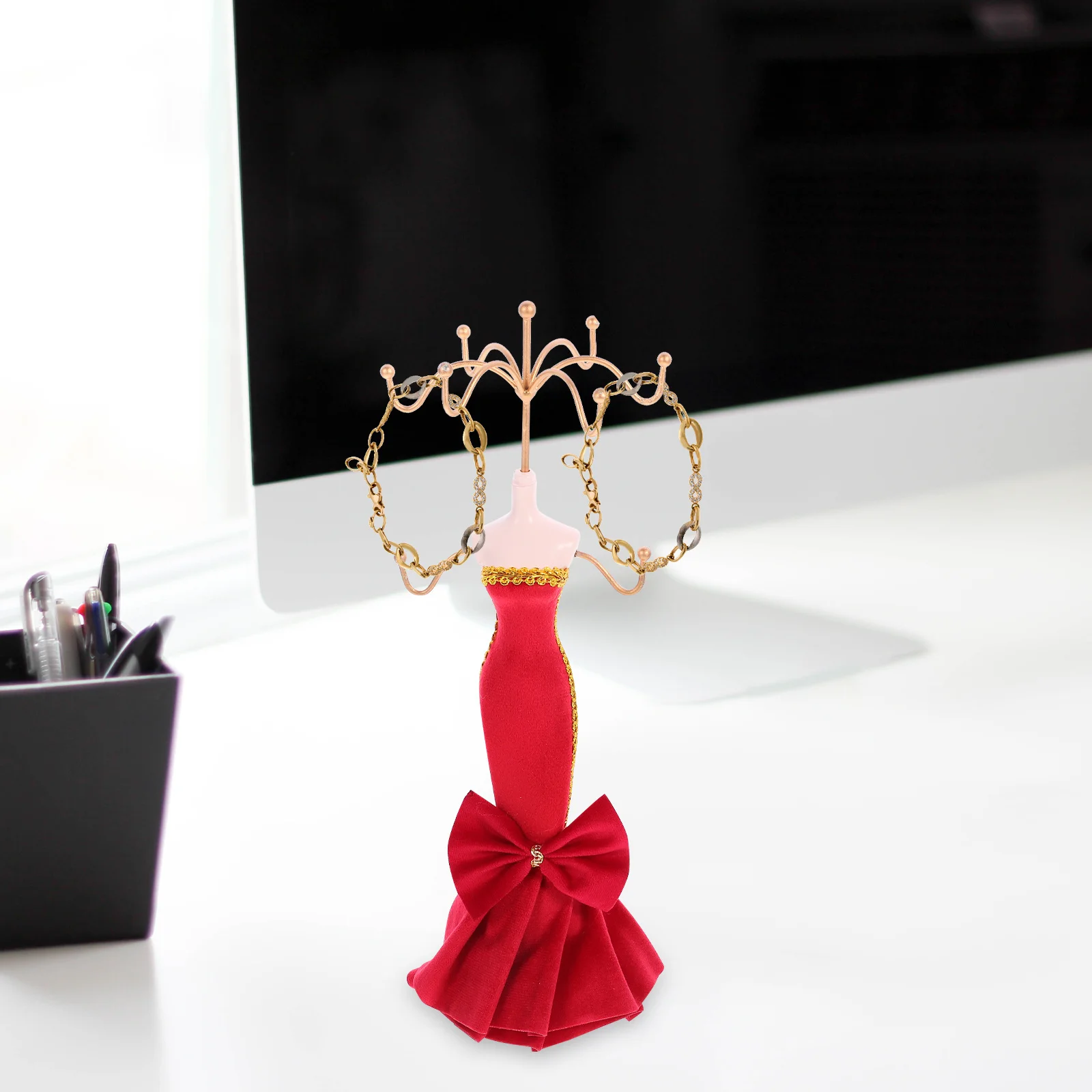 

Подставка для ювелирных изделий, ожерелье, держатель для сережек, органайзер, прочная железная ткань, смола, многофункциональная стойка для выставки товаров ювелирных изделий