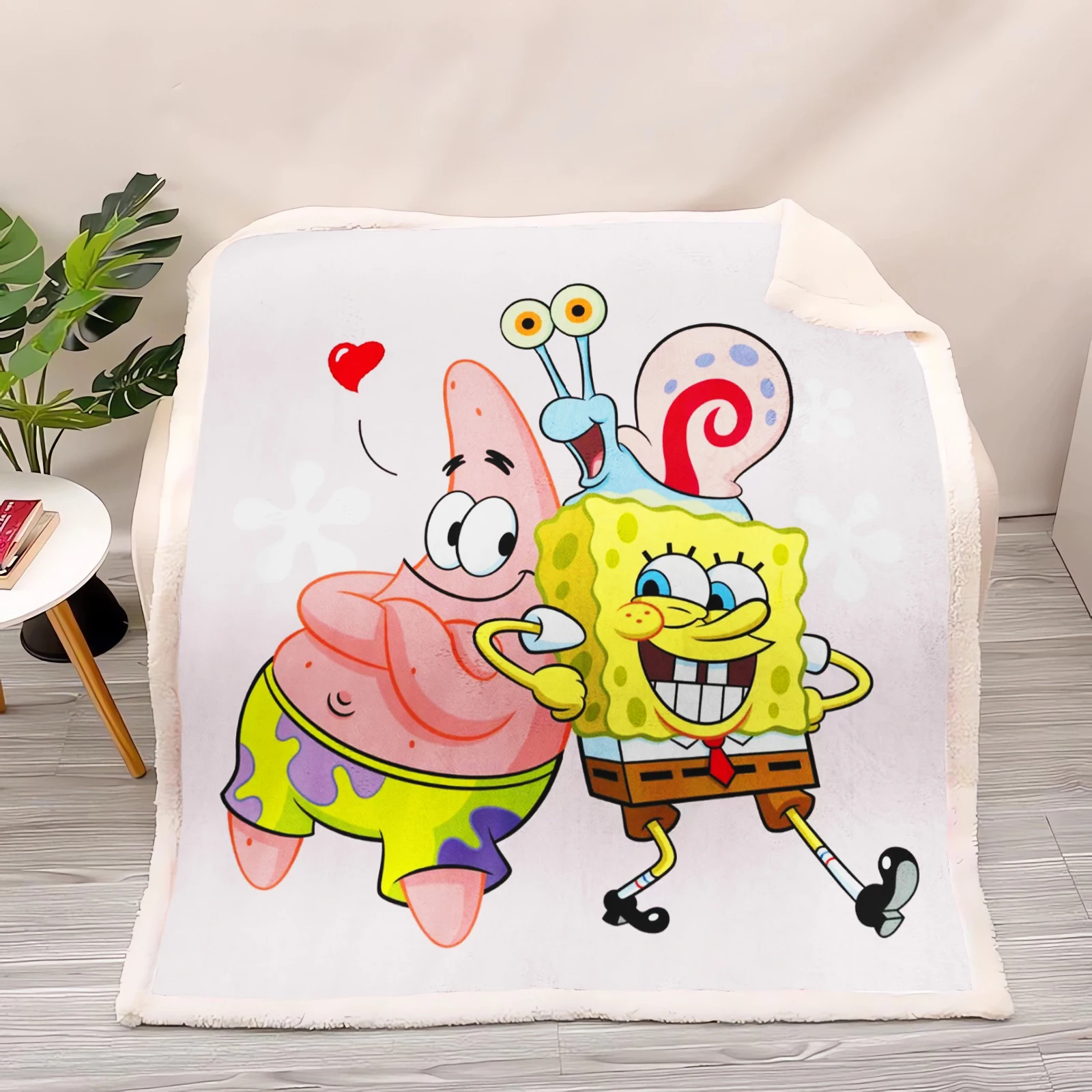 SpongeBob Patrick Anime Blanket Microfiber Fabric Plush Blankets And Throws Fleece Furry Suitable For Children Adults