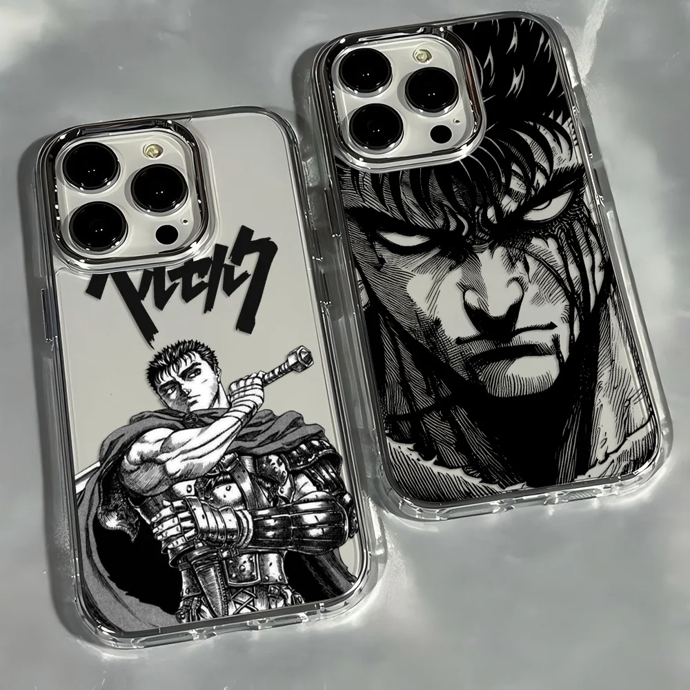 Coque de téléphone transparente tendance Anime B-BerserkS pour iPhone 17e 17 16e 16 15 14 13 12 11 mini Pro Max X XR XSMAX Air Plus