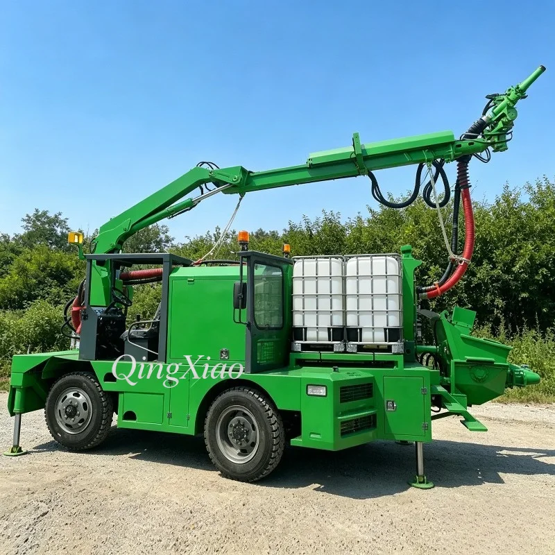 FOB Price Trailer Mounted Heavy Duty Trailer Concrete Sprayer Pump Multi Section Boom Tunnel Slope Reinforcement Construction