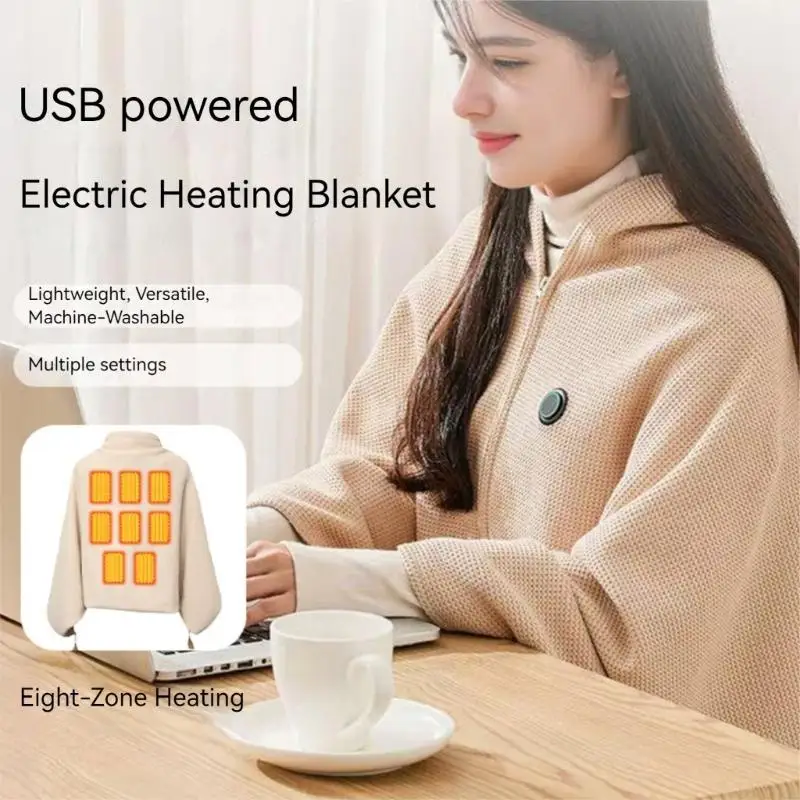 Thermals Heated Shoulder Capes Smarted Overheat Dopuble Sided Textured Materials For Cold Weather Y08E