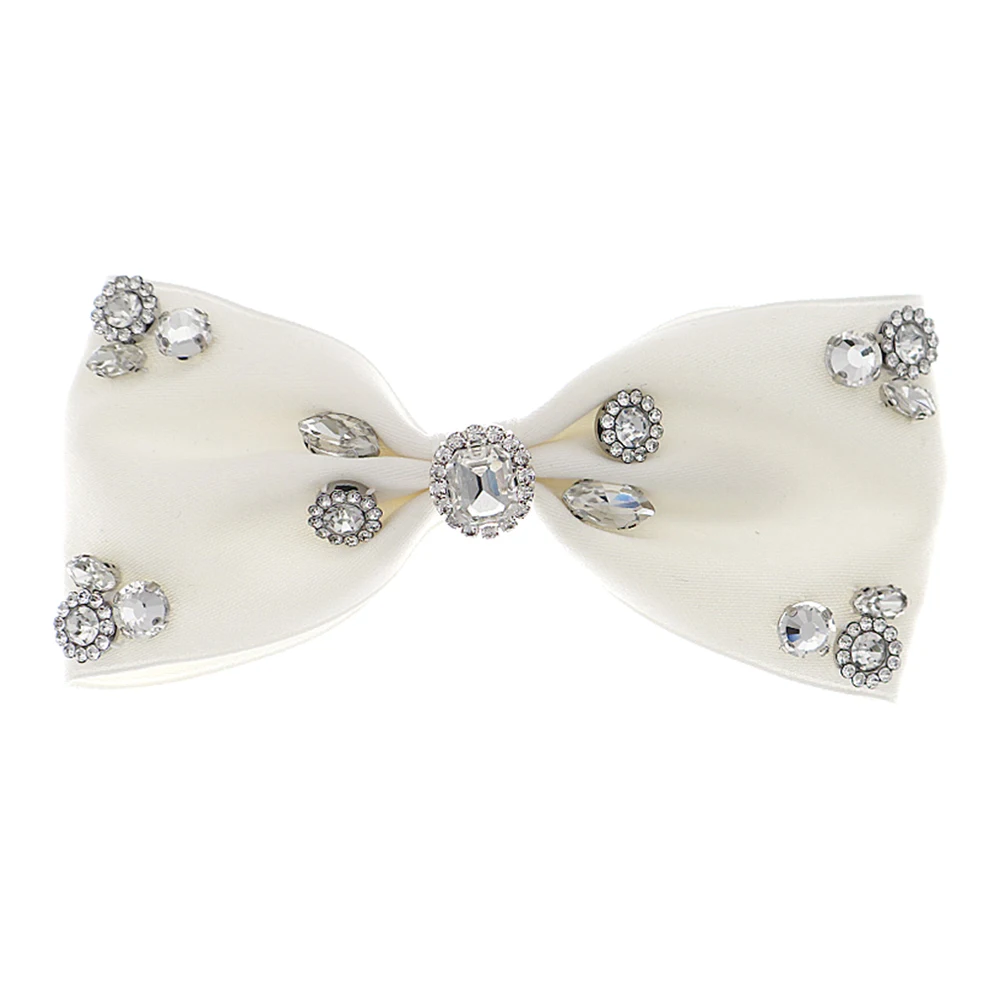 

Rhinestone Hairpin Bow Knot Clips Ponytail Barrettes Decorative Tie Accessories Polyester Fabric Comfortable Hairstyles Gifts
