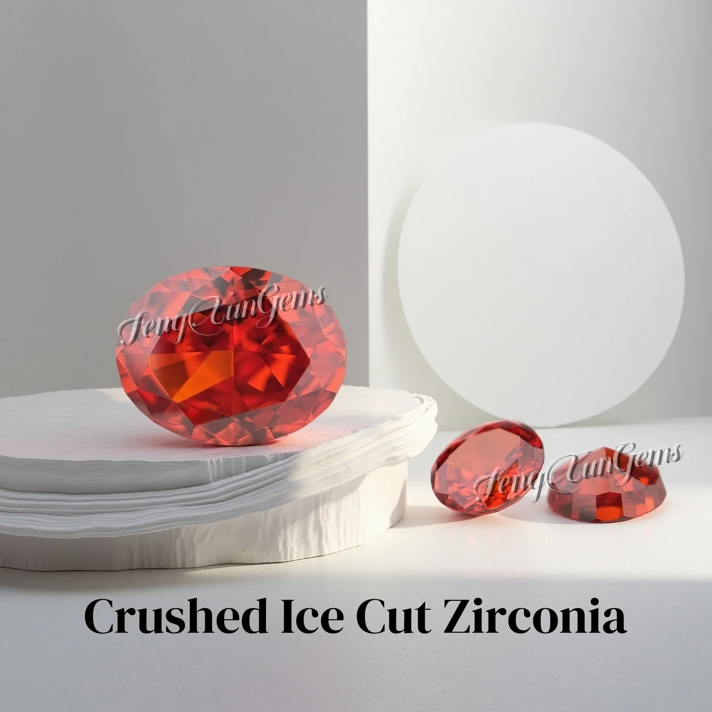 

Oval Garnet Crushed Ice Cut Cubic Zirconia Synthetic Gemstone Premium cut AAAAA Quality For Jewelry Accessories