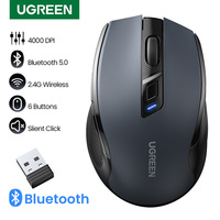 UGREEN Wireless Mouse Bluetooth5.0 2.4G Mouse Ergonomic 4000DPI Silent 6 Buttons For MacBook Tablet Laptop Mice Quiet 2.4G Mouse