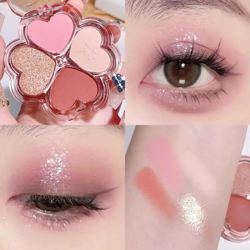 1/4 Color Eyeshadow Palette Cosmetics Pearly Eye Shadow Palettes Eyes Makeup Shiny Glitter Korean Art Eyeshadow Makeup Palettes