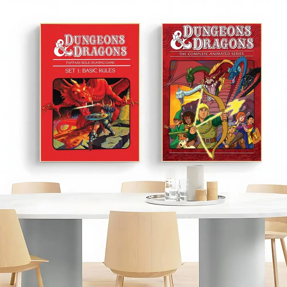 Classic Games D-Dungeons and Dragons Poster Wall Art Print Poster Decorative Mural Home Decor Gift Unframed