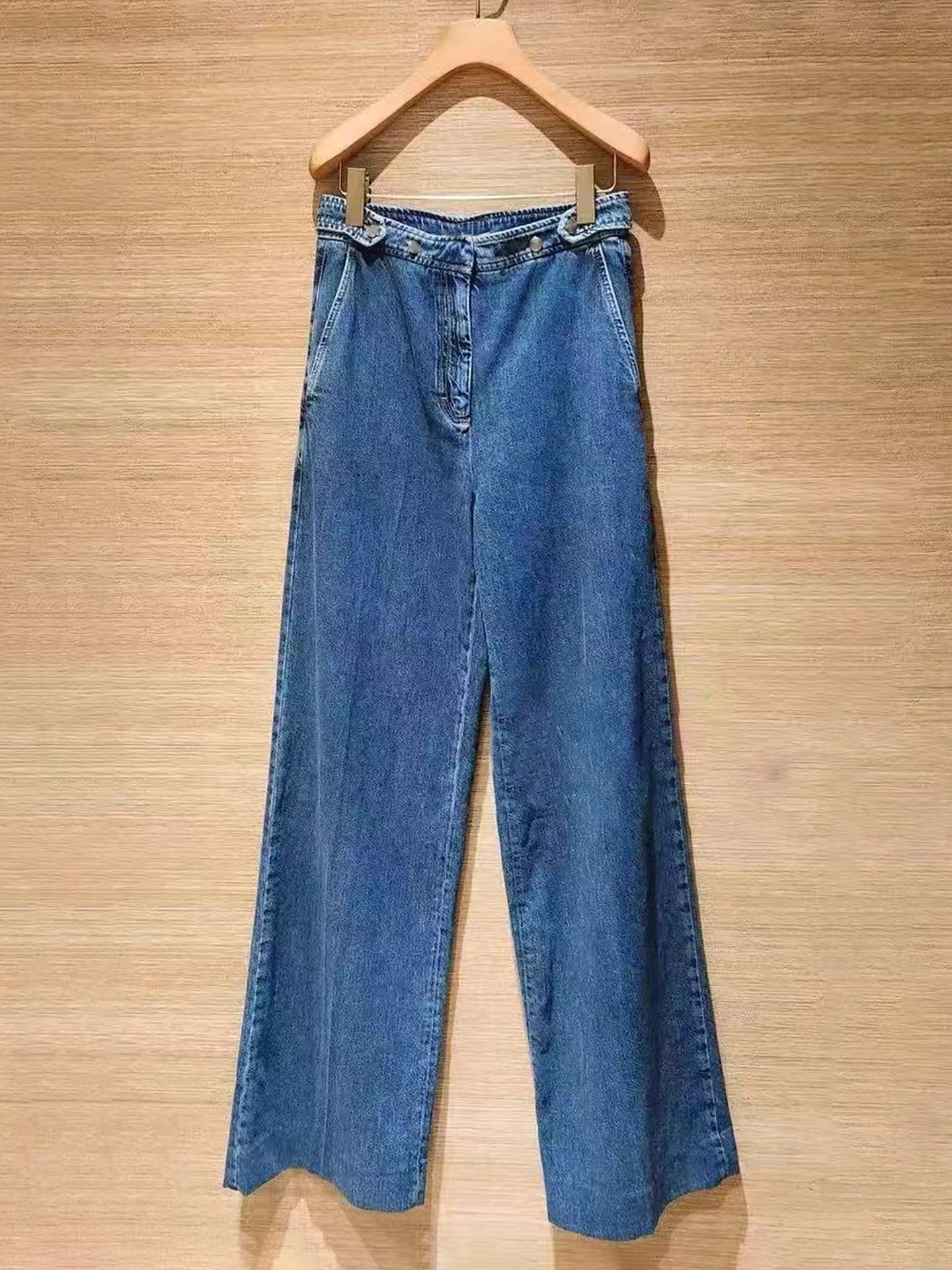 

S Home South Oil High End Women's Casual Straight Leg Wide Leg Jeans Loose Fit Versatile Long Pants Autumn New Arrival