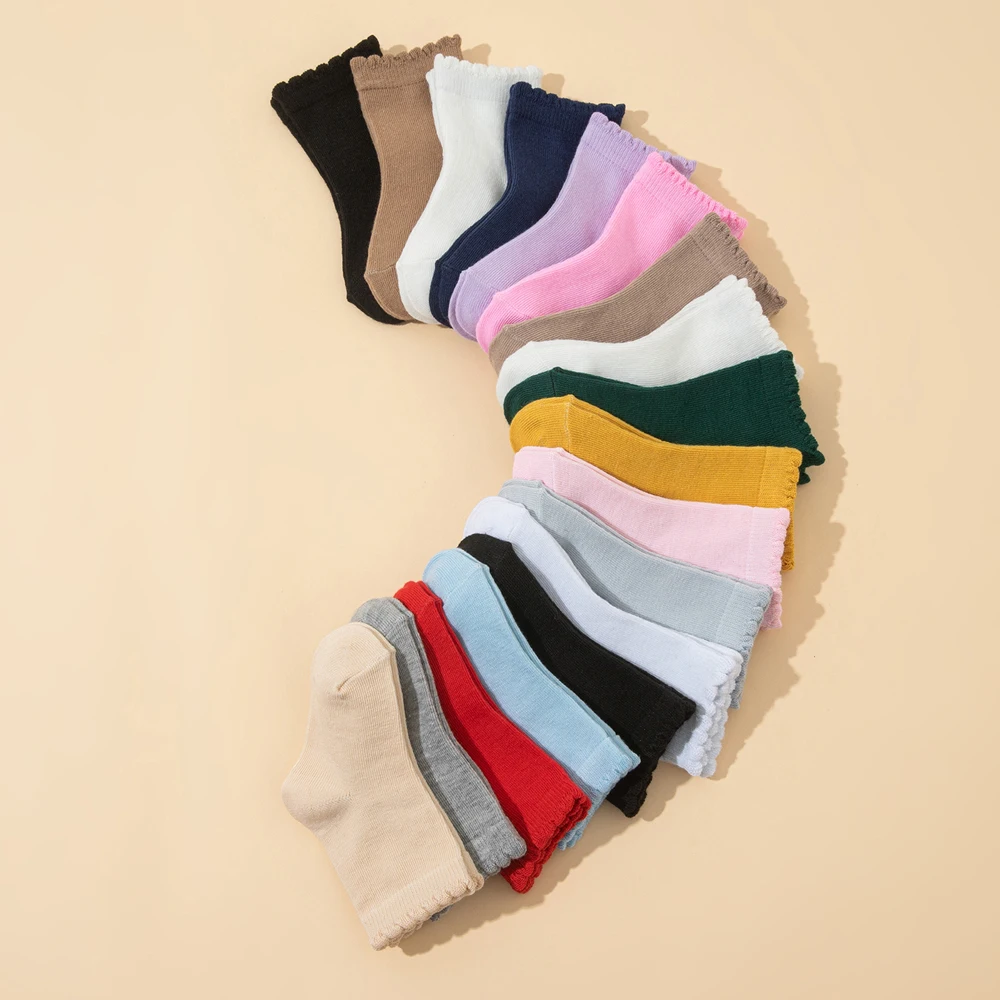 8 Pairs Baby Frilly Ruffle Socks, Multicolor Soft  Breathable Socks for Infant Toddler Girls
