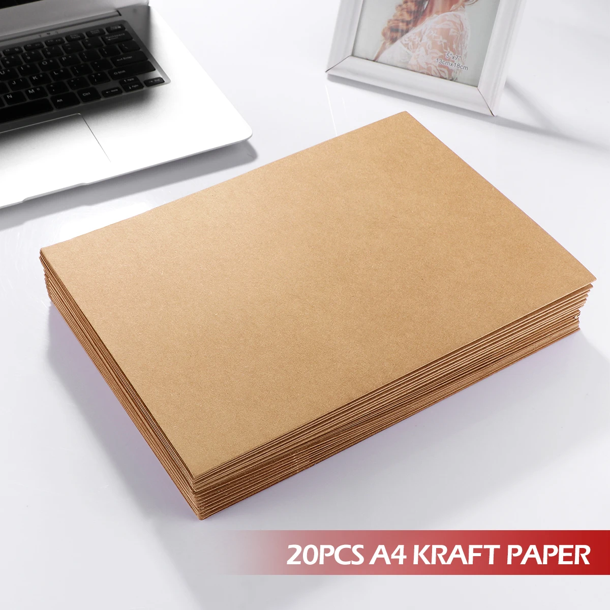 20pcs A4 Kraft Paper File Folder Document Folder Project File Presentation Folder Card Folder Office Stationery Accessories