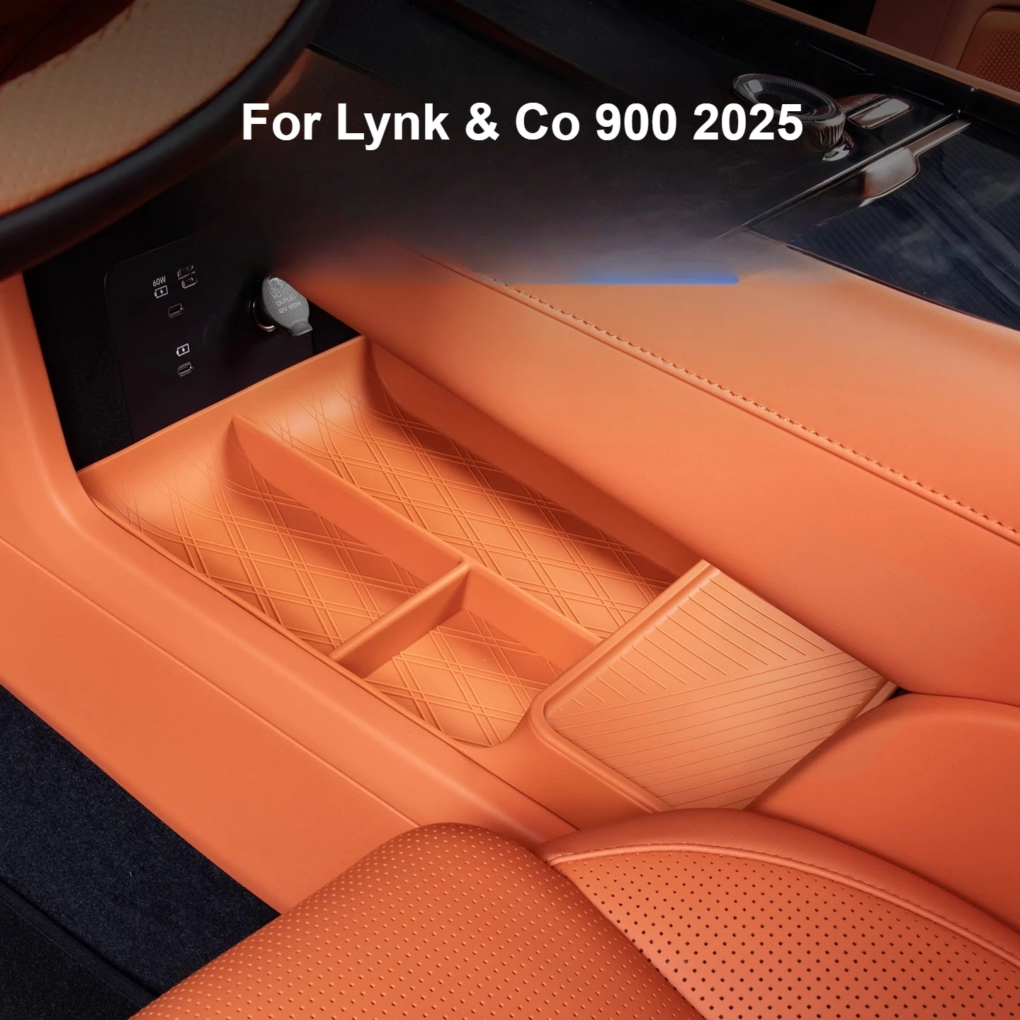 

For Lynk & Co 900 2025 Central Control Lower Storage Box Silicone Anti-slip Armrest Box Organizer Interior Tidying Accessories