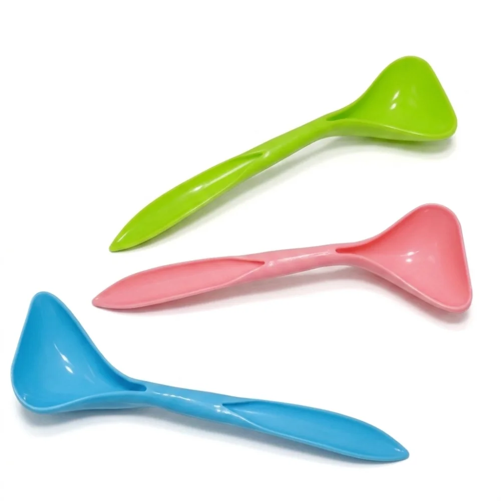 3 pcs Polymer Pet Can Spoon Small Size Elongated Handle Cat Dog Feeding Spoon Spatula Shaped Head Multi Colors Option