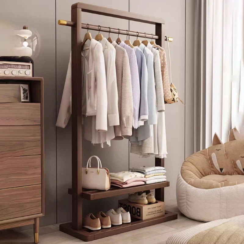 Perchero Metálico Multifuncional de Pie para Dormitorio, Perchero de Suelo Ahorrador de Espacio para Entrada/Recibidor, Mueble de Almacenamiento