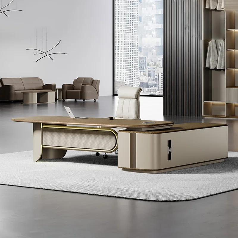 Simple Modern Light Luxury Boss Desk President Manager Creative Classroom Office Desk and Chair