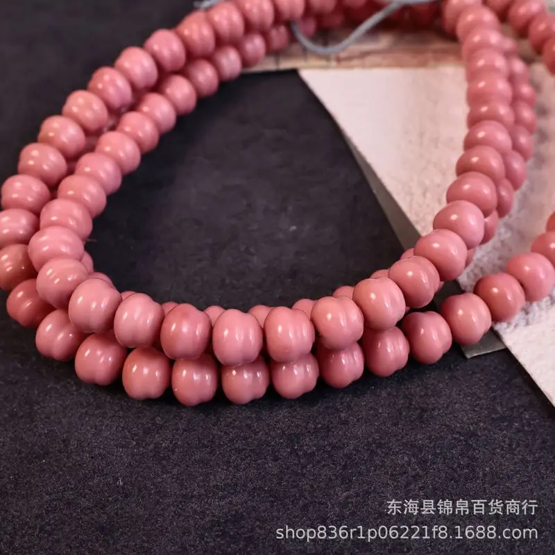 Cherry Blossom Pink Ridge Gourd Long Strand Handheld Bracelet
