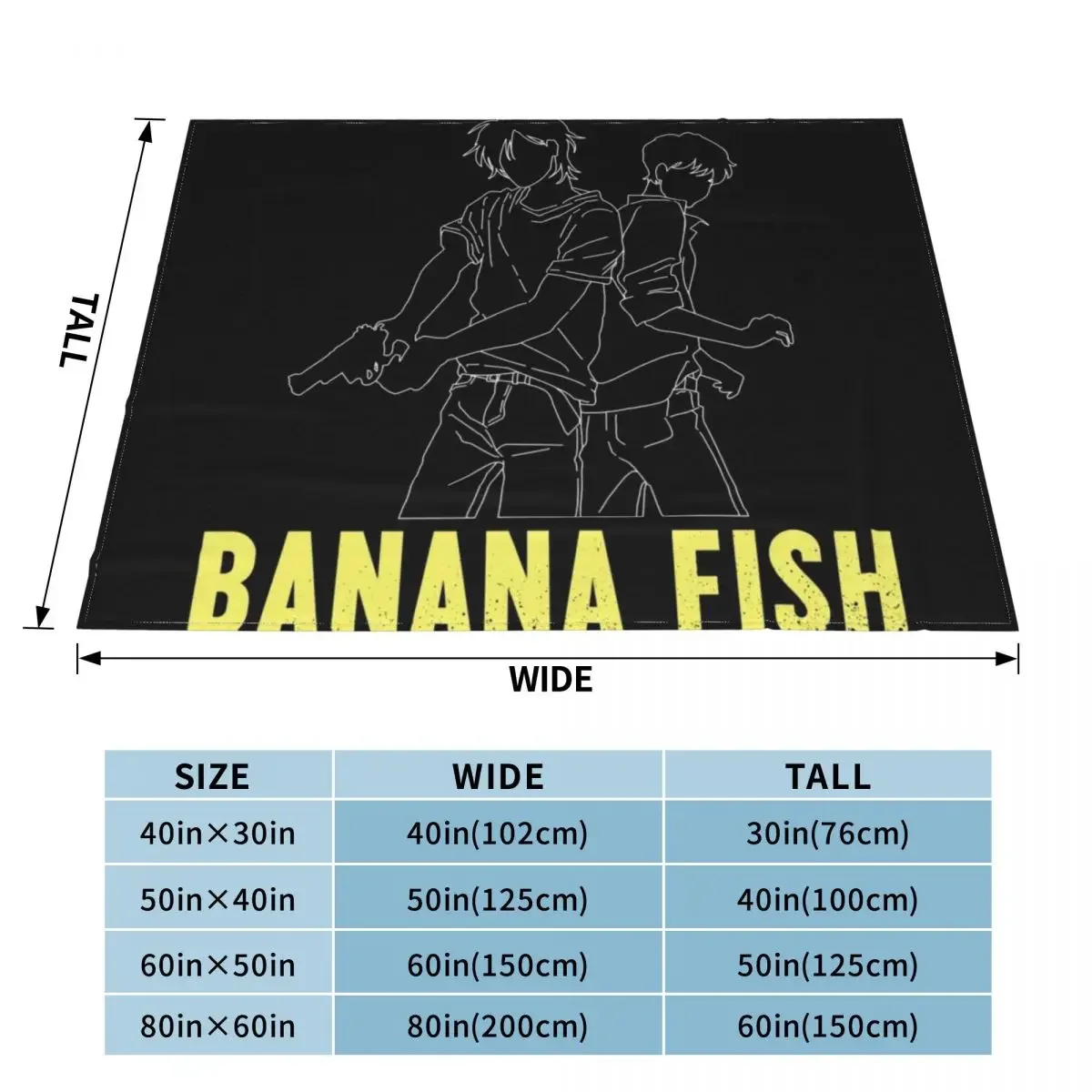 Banana Fish - Ash & Eiji Silhouette Throw Blanket Sofa Throw christmas gifts Luxury Thicken Comforter Blankets