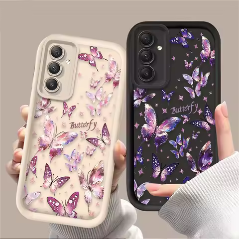 Beautiful Purple Butterfly Case For Samsung Galaxy A54 A05S A05 A34 A24 A14 A53 A33 A23 A13 A52 A52S A32 A22 A12 A71 A51 A31