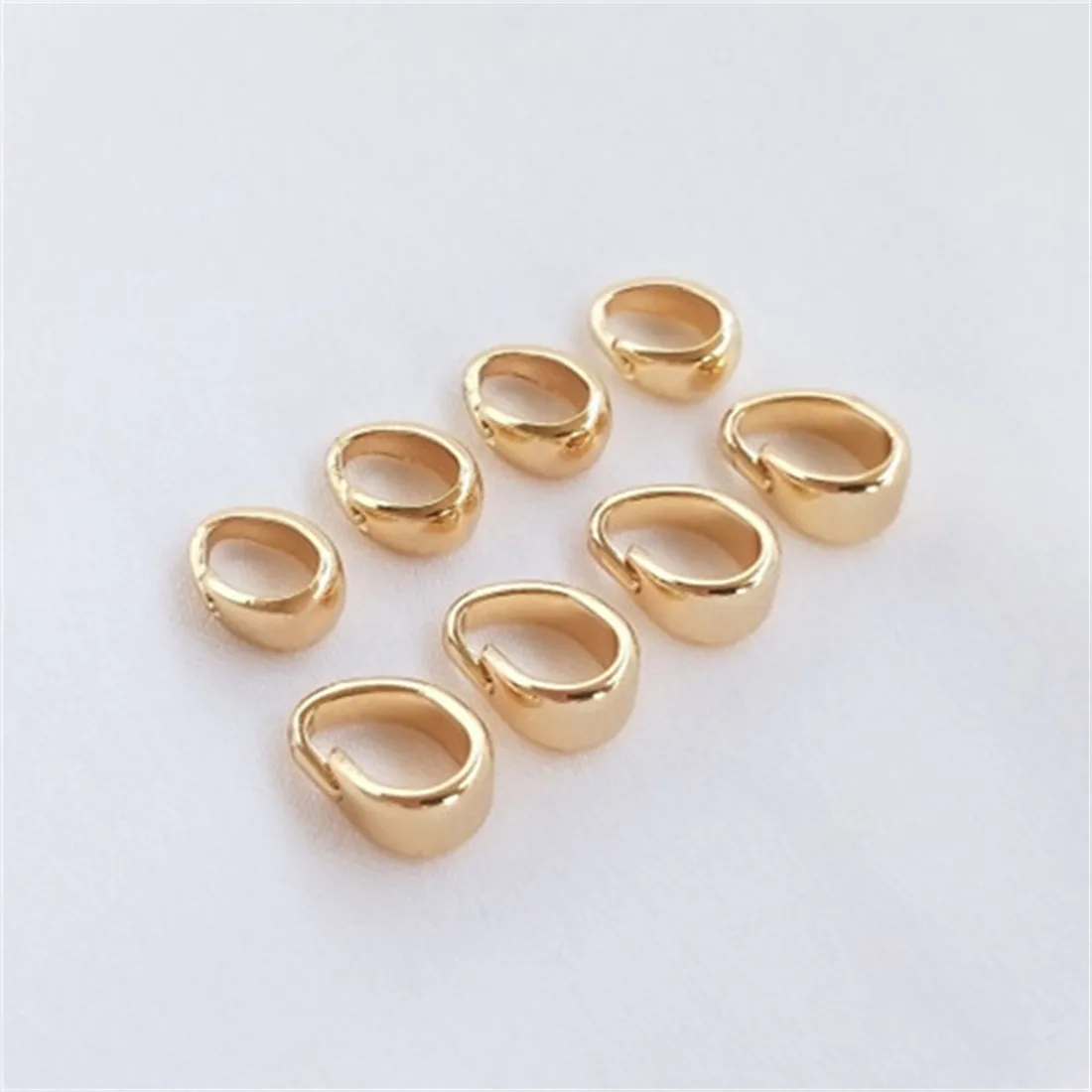 C047 14K Gold Plated Melon Seed Clasp, Copper Base Genuine Gold Plated Pendant Beads for DIY Handmade Necklace Jewelry