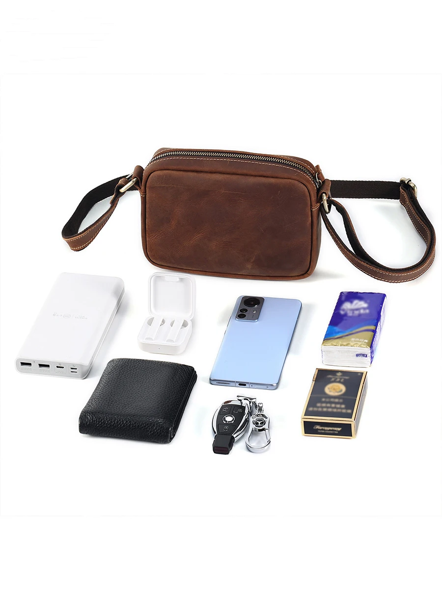 Męskie torby typu Crossbody z naturalnej skóry biznesowa torba na ramię na co dzień