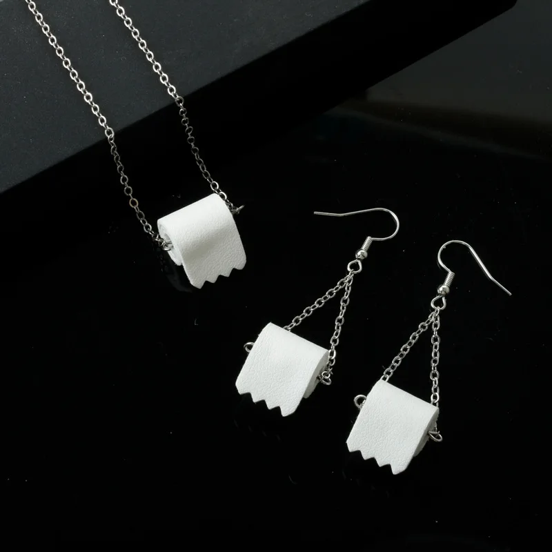 Creative Toilet Roll Paper Earrings Fashion Jewelry Female Funny Earrings Towel Paper Earrings Fashion Jewelry