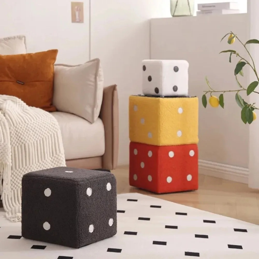 Taburete Multiusos Creativo para el Hogar, Taburete con Forma  Dado, Impermeable, Sillas para Niños y Adultos, Banco para Zapato