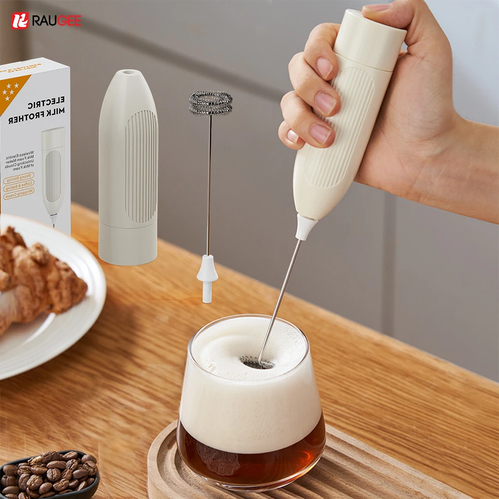 رغوة الحليب الكهربائية اللاسلكية الحليب Frother صانع القهوة الصغيرة خلاط كابتشينو كريم الفولاذ المقاوم للصدأ الحليب الخافق خلاط يدوي