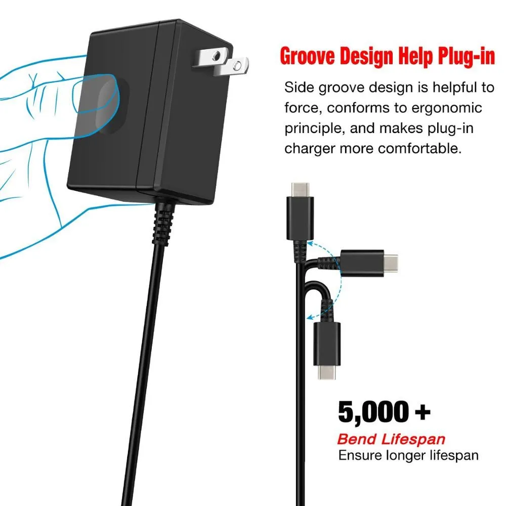 EU/US Plug AC Adapter Charger For Nintendo Switch / OLED USB Type C Power Supply Wall Charger For PS5 Portal Accessories image 5