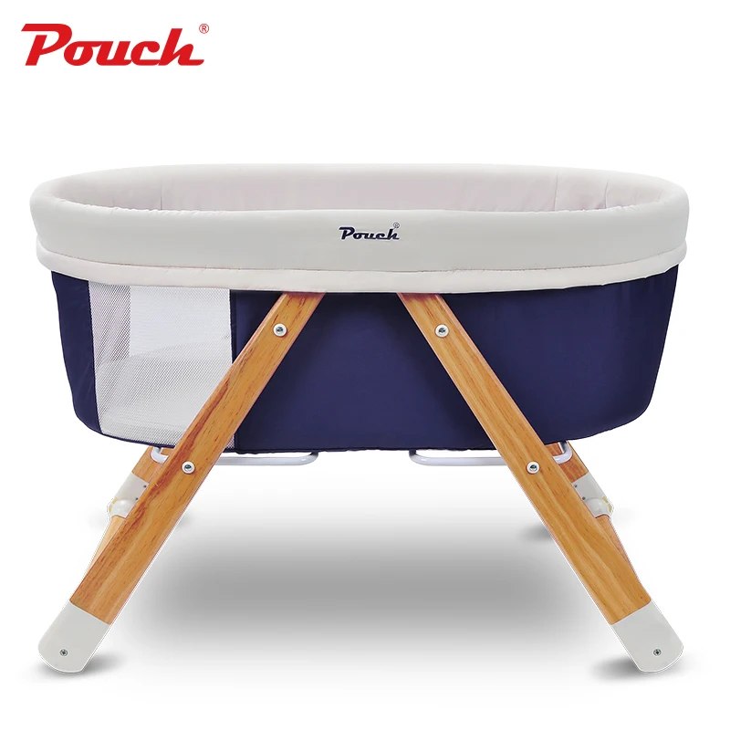 POUCH Portable Baby Bed, Foldable Crib Rocking Cradle, Newborn Travel Cot