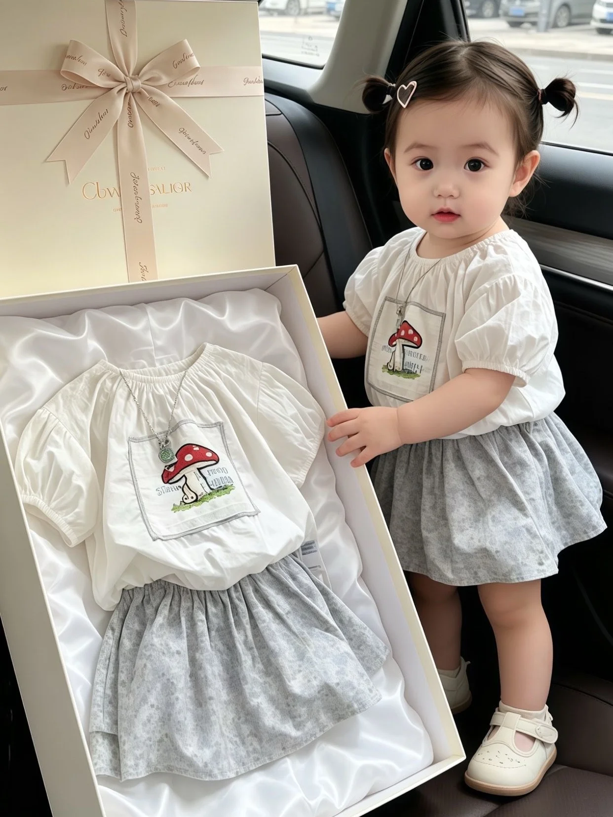 tenue-d'ete-pour-filles-de-style-coreen-imprime-dessin-anime-haut-a-manches-courtes-imprime-champignons-jupe-florale-pantalon-ensemble-deux-pieces-mignon-pour-enfant
