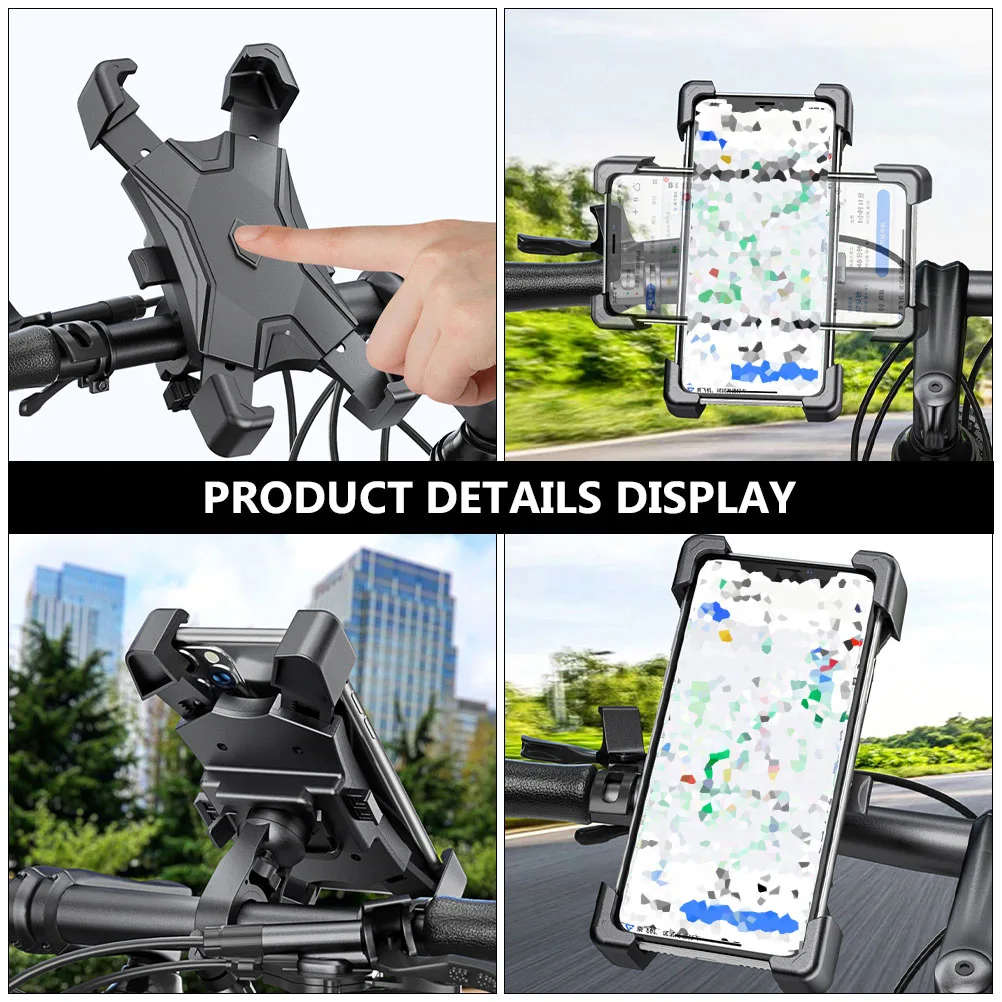 

Universal Electric Vehicle Phone Mount Durable Handlebar Bracket Shockproof Bicycle Holder Slip-resistant Silicone Pad Easy