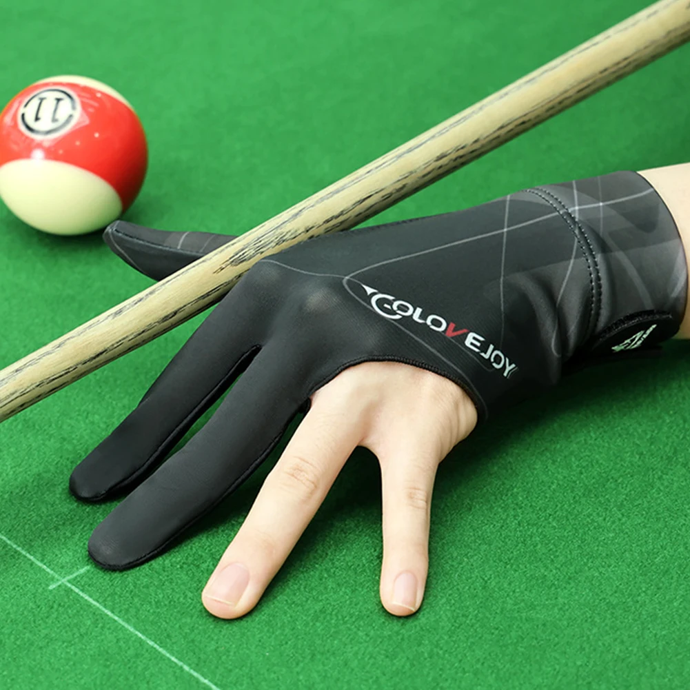 Billiards Glove Left Hand Three Finger Snooker Billiard Glove Non Slip Stickers Elasticity Billiard Training Gloves Accessories