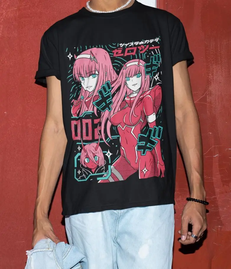 Zero Two Unisex T-Shirt,Anime Aesthetic Anime,Gift,Kawai Vaporwave,Zero Two
