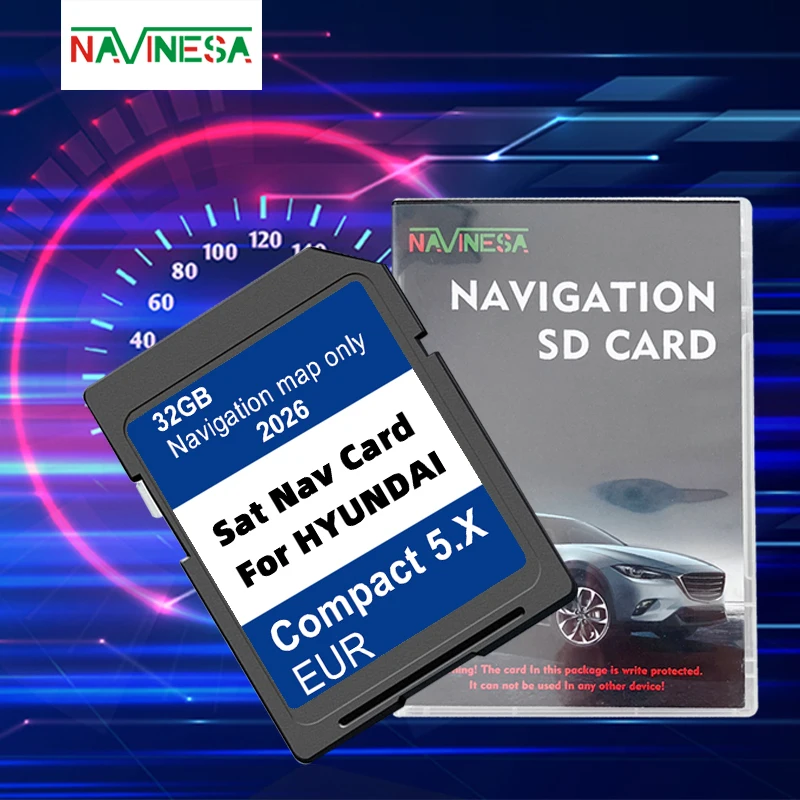 SD Card Europe Turkey Maps GEN5 Navigation for Hyundai i10/i20/i30/i40/Kona/Santa/Tucson Compact 5.X GPS Update 32GB 2024